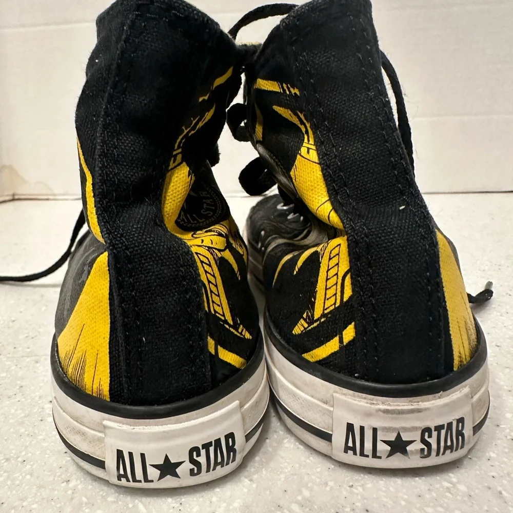 Converse All Star Chuck Taylor High-Top Sneakers Black Yellow Batman Kids Sz 1.5